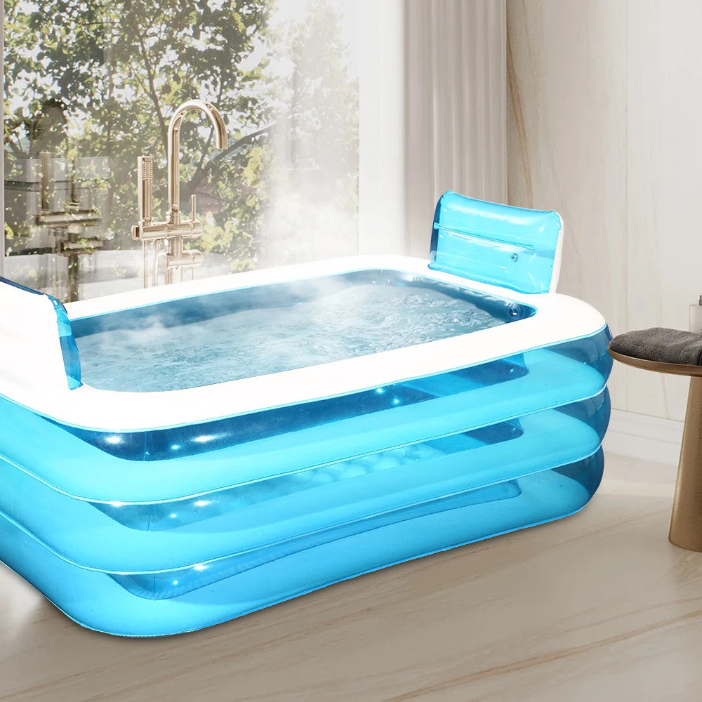 Inflatable Adult Bath Tub, Free-Standing Blow Up Bathtub with Foldable Portable Feature Air inflation bath bucket
