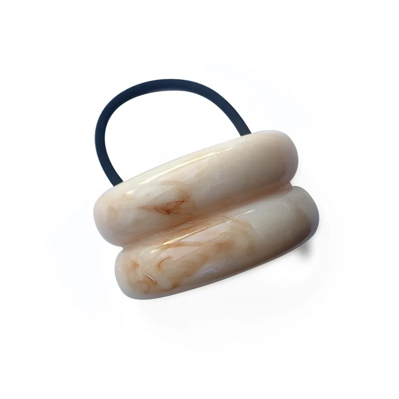 European and American Pony cuff Ponytail Tie Headband Geometric High Elastic Rubber Resin Hair Bands for Women