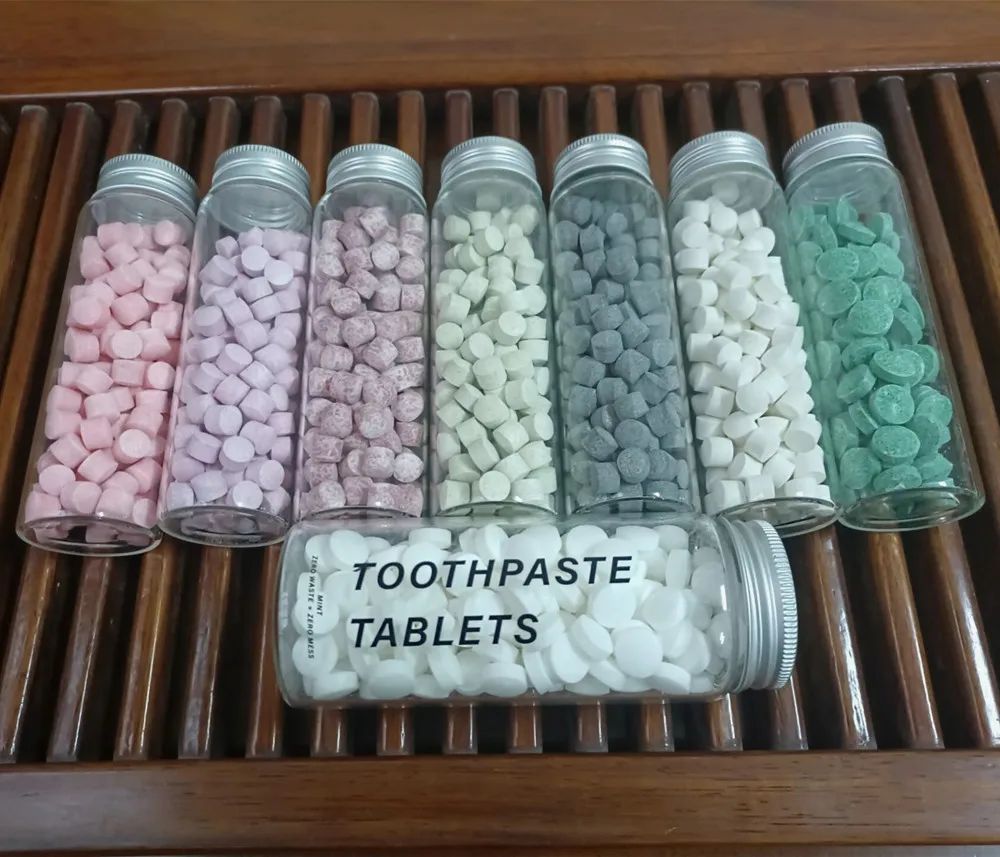 Private Label Natural Teeth Whitening Zero Waste Mint Toothpaste Tablets Fluoride Free Vegan