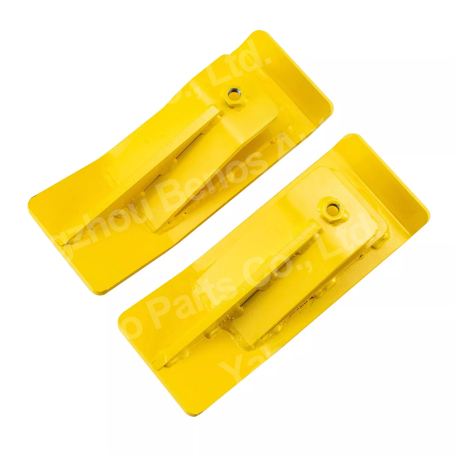 2x Yellow Tractor Bucket Ski Edge Tamer Skid Protector Snow Leaf Removal New