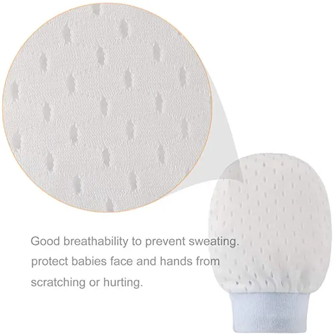 Дышащие Детские хлопковые перчатки варежки без царапин для новорожденных