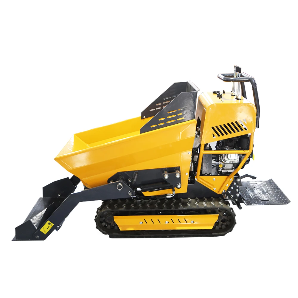 Free Shipping Fully Hydraulic Mini Track Diesel Engine Dump Truck Multifunctional Crawler Tipper