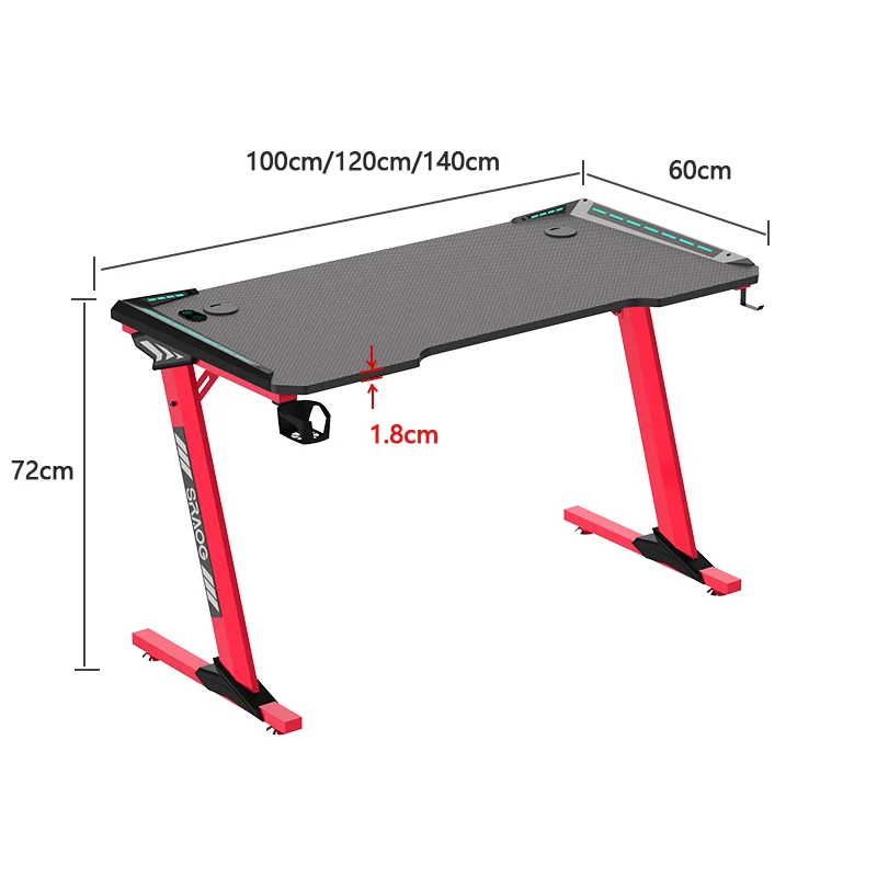 AOR ESPORTS Amazon Hot Selling Iron Metal Wooden Cherry Color Computer desk