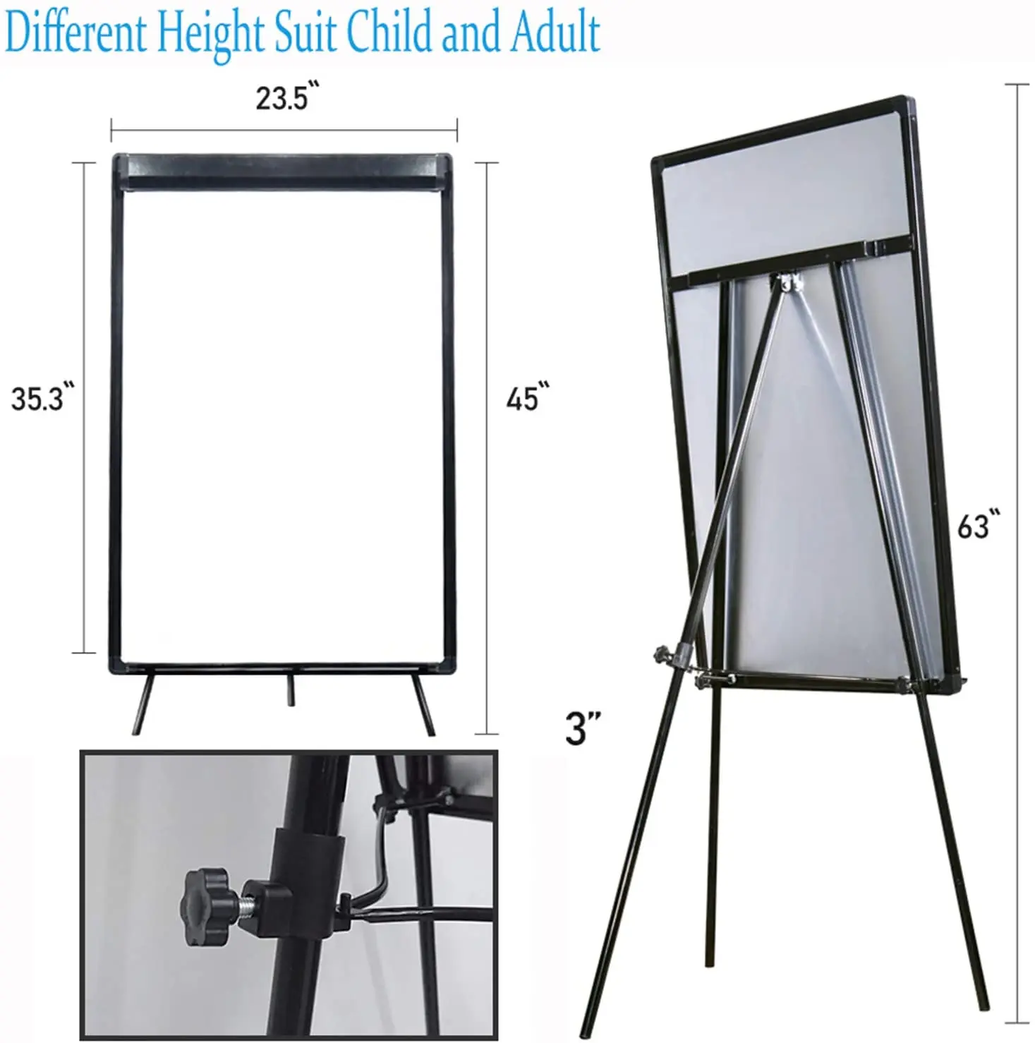 New Design Height Adjustable Magnetic Flipchart Magnetic Easel Standing Whiteboard Flip Chart Board movable whiteboard