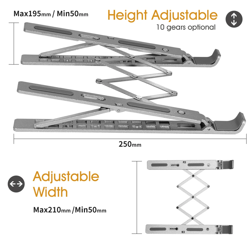 Charmount wholesale Portable Computer Desks Foldable Aluminum Laptop Stand Adjustable Laptop Desk