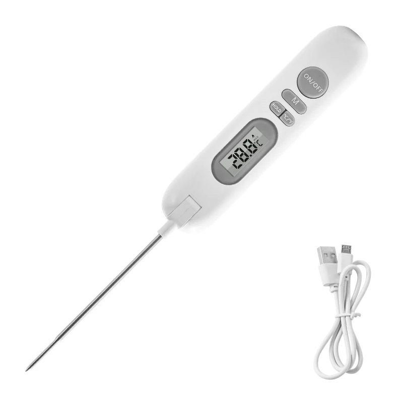 Rechargeable Instant Read Food Thermometer, Digital Cooking Thermometer with  Calibration, Backlight for Grill