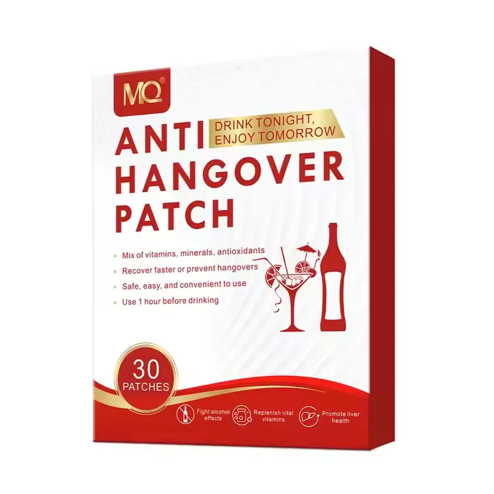 OEM Private label alcohol pads relieve alcohol headache vitamin b12 mq anti hangover patches customized logo