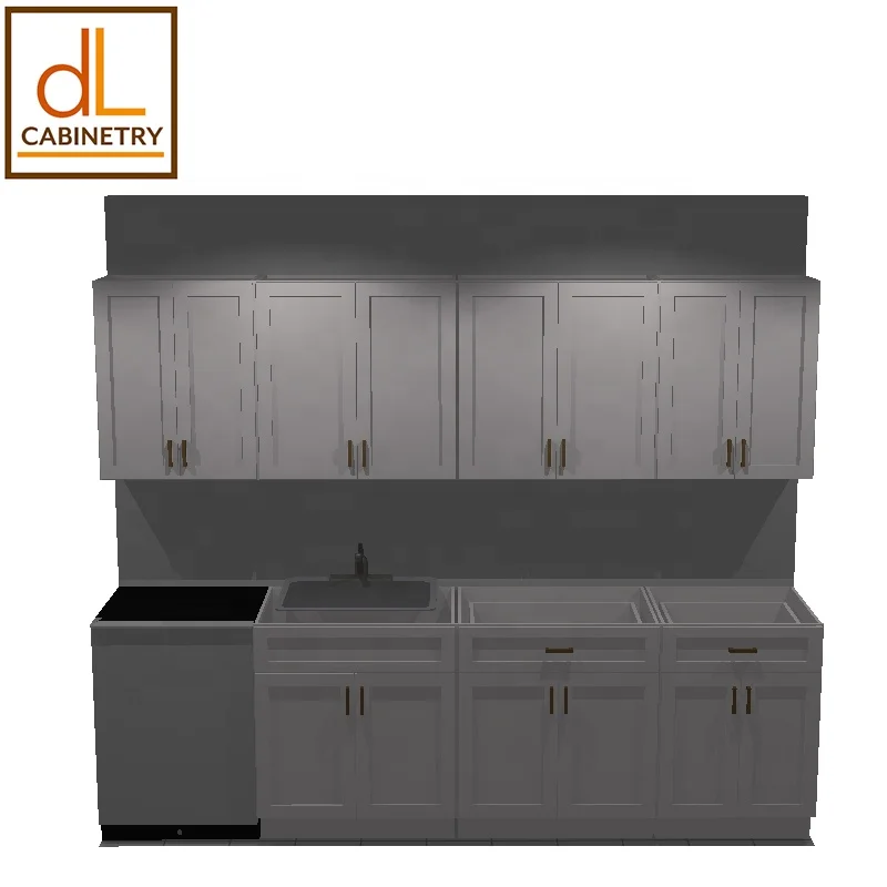 Small Quantity No Anti Dumping Tariff White Shaker Kitchen Cabinet Solid Wood Door Panel Plywood Carcass Ready Made