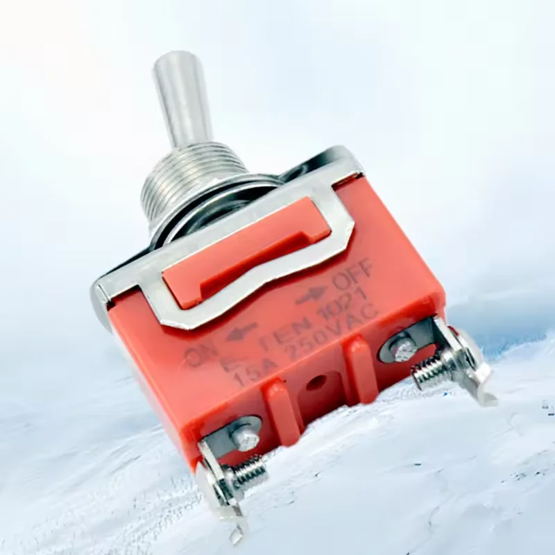 China On Off Switch Metal Rocker Power Toggle Switch E-TEN 1021 15A 250VAC CE Screw Feet 2 Pin Switches