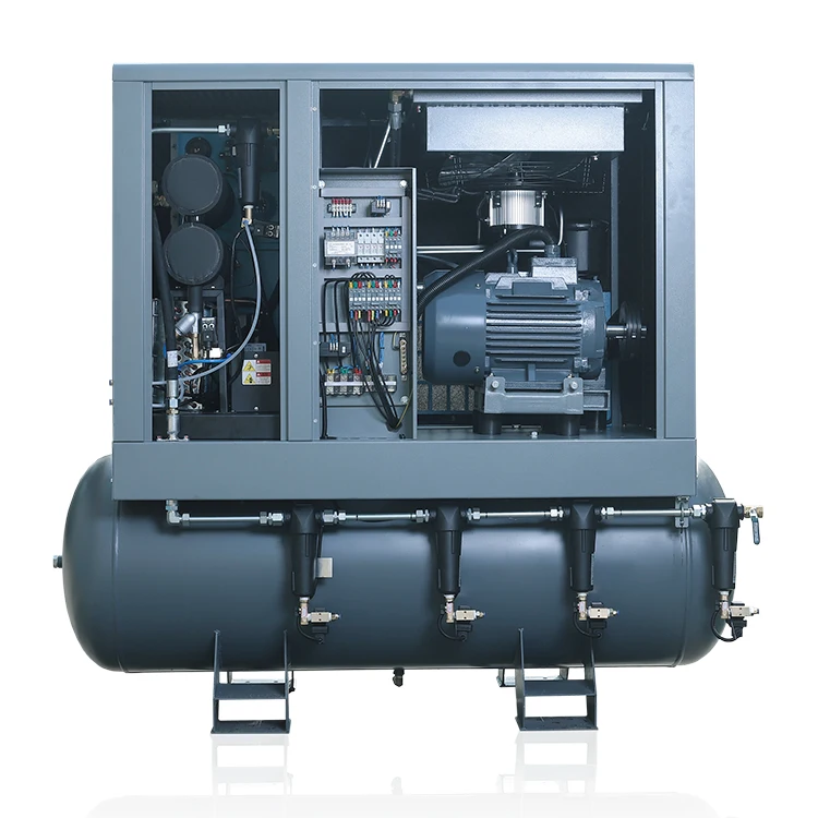  Прямой привод 11kW 15 hp роторный 16 бар винтовой воздушный компрессор с осушителем воздуха и резервуаром интегрированные машины для лазерной