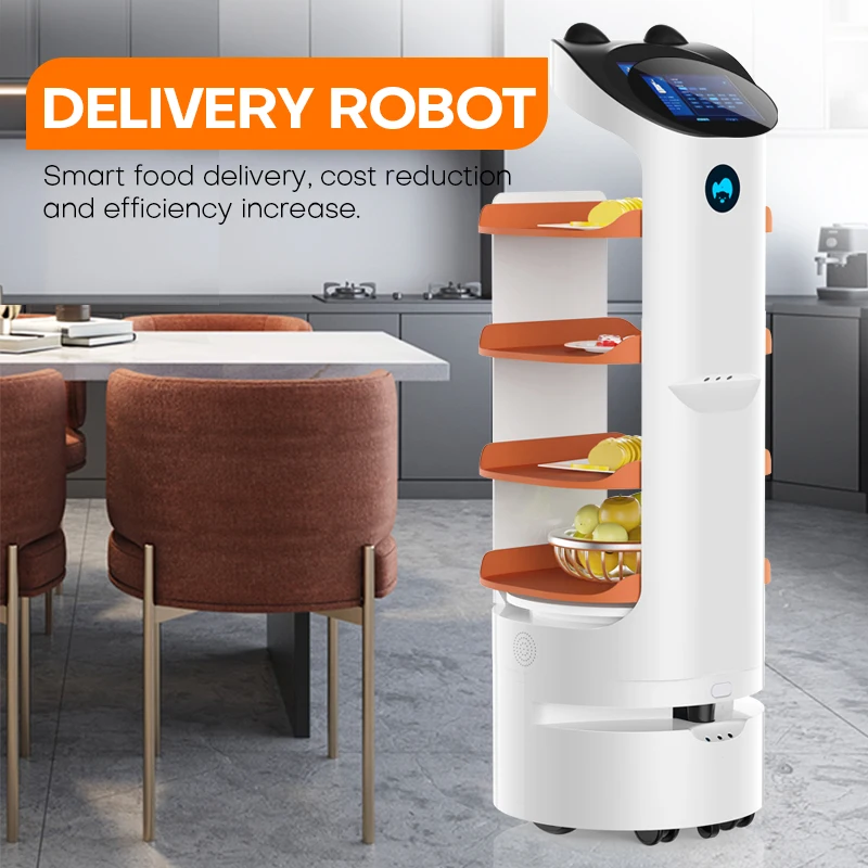 Robot Wholesale Stable Operation Robot Food Machine Intelligent Charge Hotel Restaurant Delivery  Server Robots Waiter For Sale
