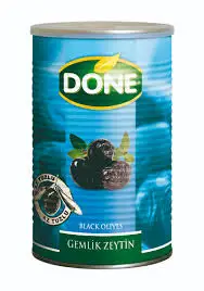 Бренд Done-доступны черные и зеленые оливки в различной упаковке