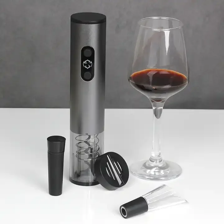 Electric Wine Opener Set Automatic Wine Bottle Opener Portable Corkscrew with Pour & Preserver Vacuum Stopper Foil Cutter