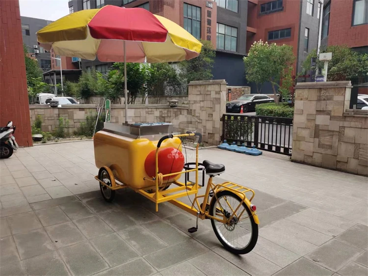 New Design Hot Dog Cart With Bike For Vending Outdoor Mobile Food Cart With Griddle For Sale In California