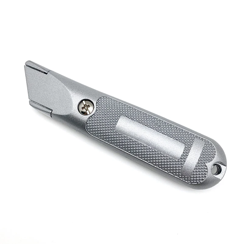 RX29124 Aluminium alloy hand metal utility knife fixed blade cutting paper box leather pvc cutter utility knife