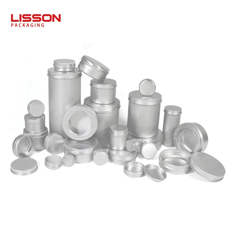 Custom 5Ml-500Ml Thread Round Aluminum Jar Nail Accessories Hair Wax Packaging Aluminum Box Packaging Metal Aluminum Can Jar