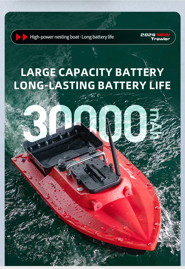 S70 High-Speed High-Power Intelligent GPS Bait Ship 30000mAh Battery 80 Positioning Points Two Bunkers Cruise Automatic Return