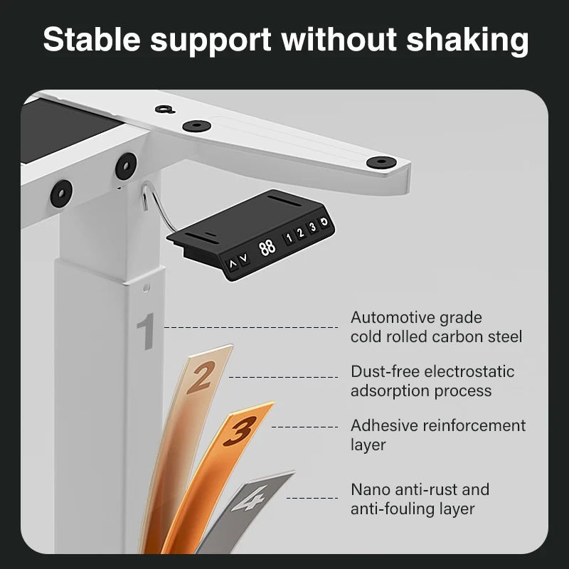 Smart Office Dual Motor Stand up Electric Standing Adjustable Sit Stand Desk  Frame for Home Office