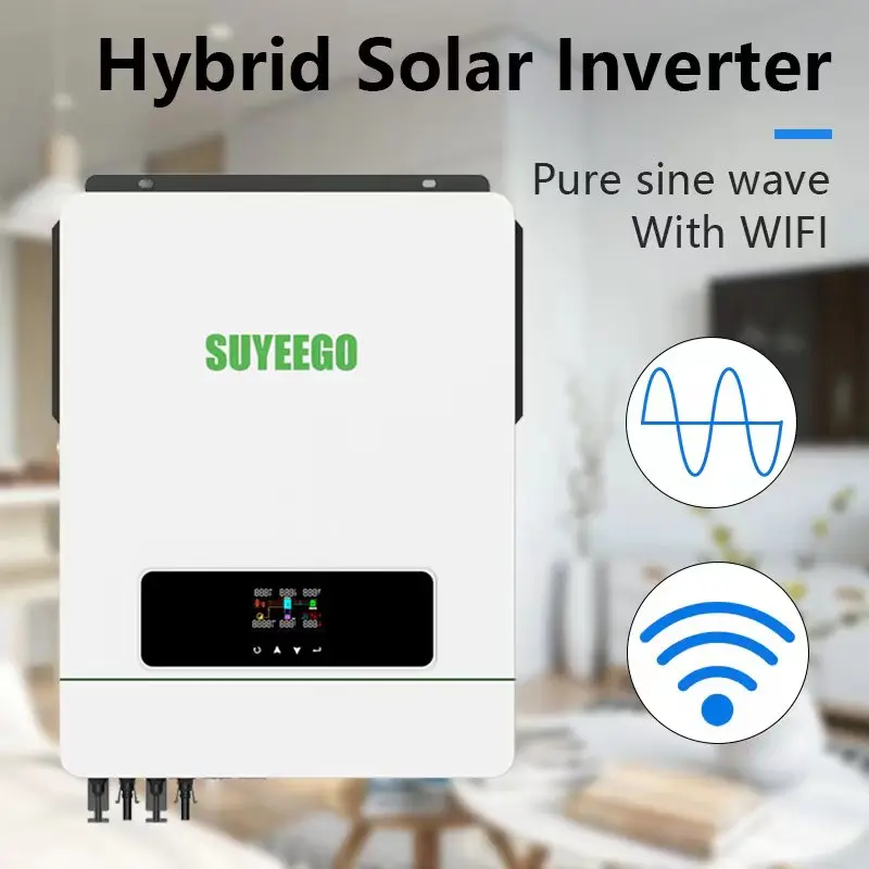 SUYEEGO inverter charger 7.2kw 8kw 8.2kw 10kw 10.2kw solar charge controller 180A pure sine wave hybrid solar inverter