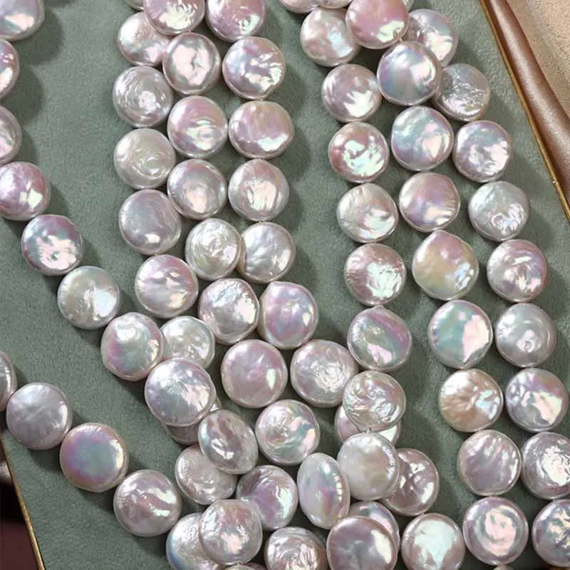 AAA Grade Natural White Half-Drilled Cultured Baroque Freshwater Button Shape Loose Pearls for Jewelry Use
