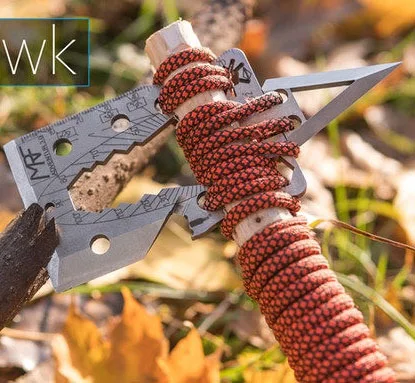 outdoor survival credit card size everyday carry EDC knife with axe arrow 40+ functions