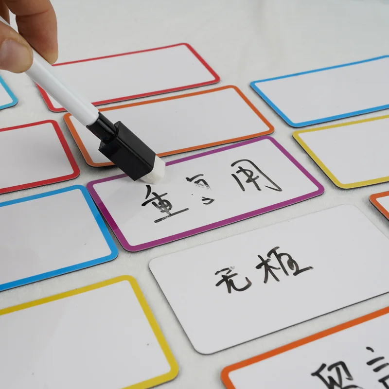 Reusable Magnetic Mini Whiteboard Stickers Erasable Labels Name Stickers magnetic stickers office teaching aids