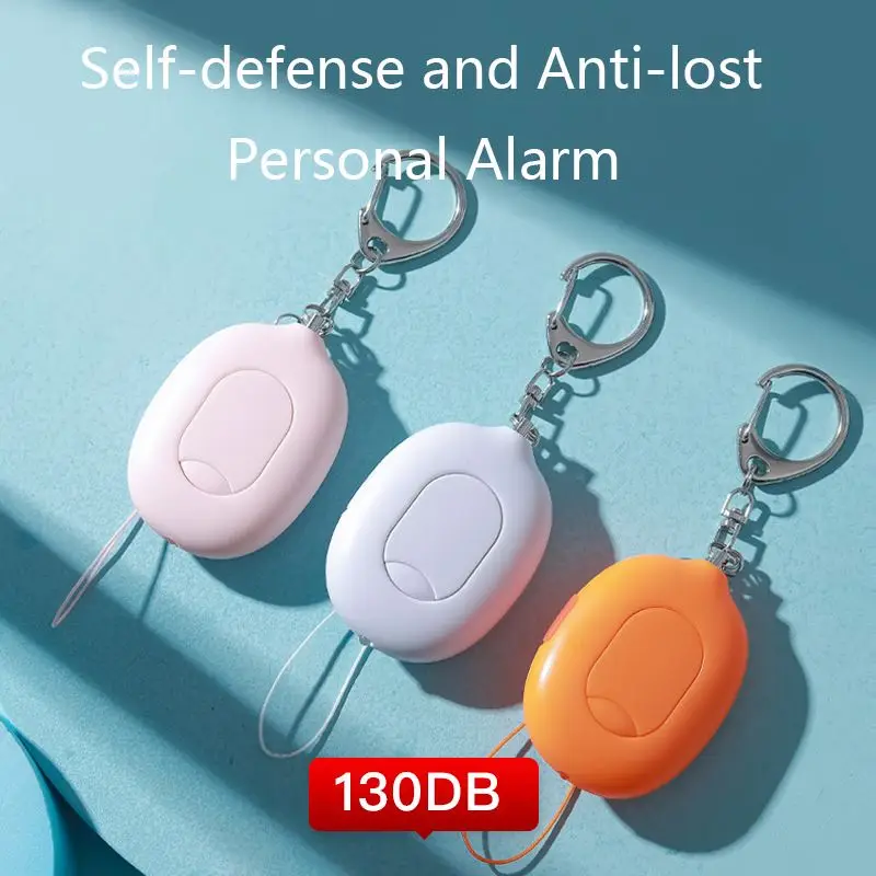 Anti-lost mini alarm keychain defense with led flashlight for women