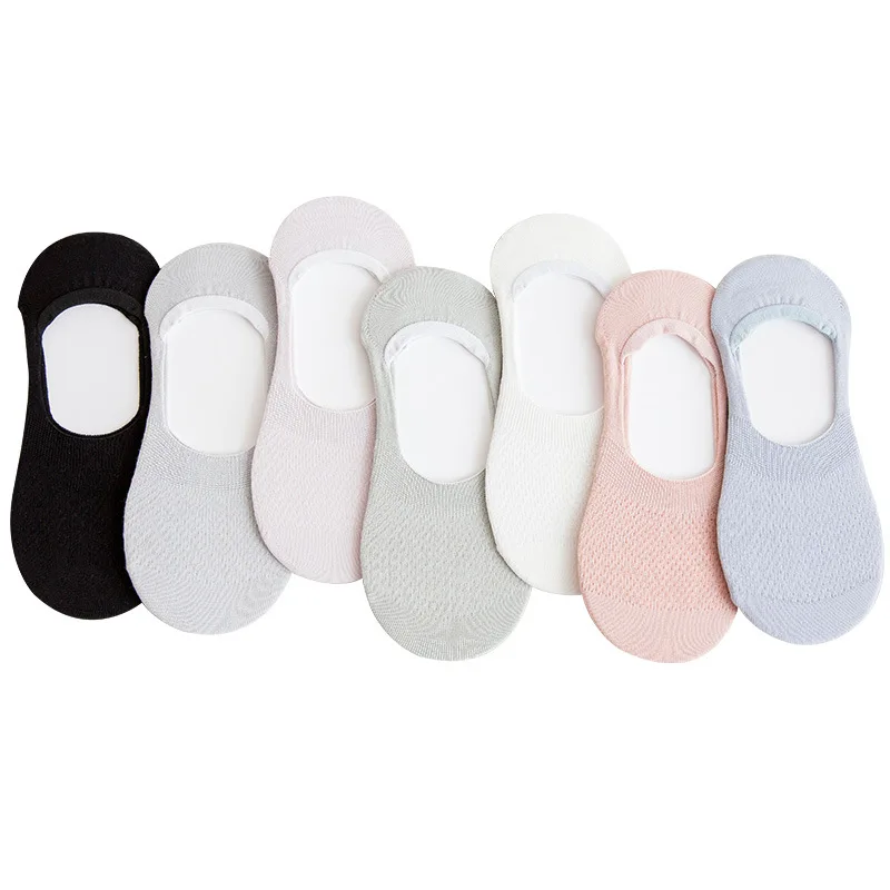  Adorable heels flat boat lace socks knit invisible women skin color no