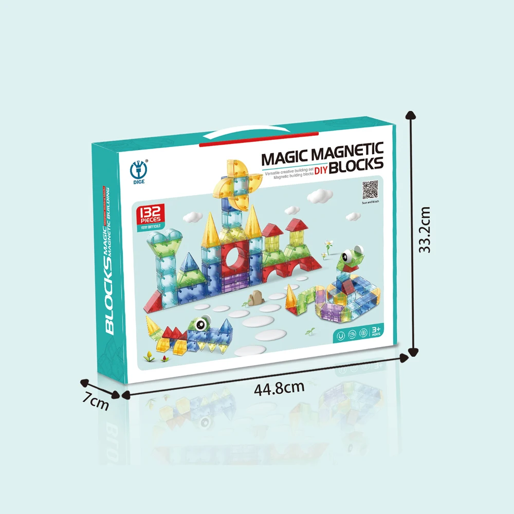 DIY Construction Magnetic Cube Toy for Kids Magnetic Tiles Magnetic Block Set Plastic and Magnet Toy Set