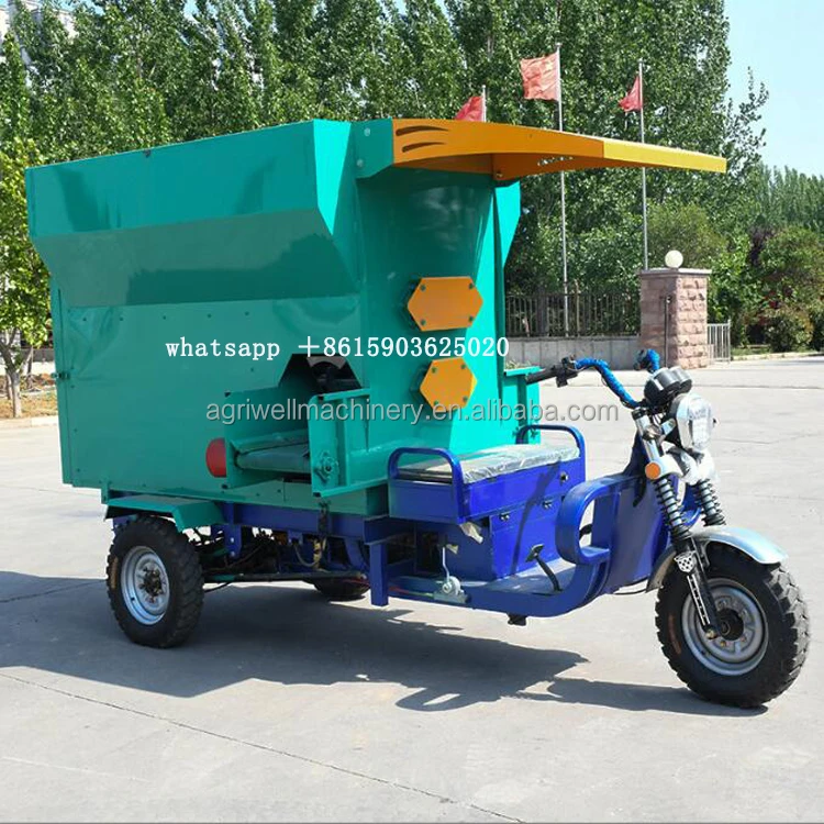 New and Used Three-Wheel Farm Manure Spreader Cattle Feed Cart with Gearbox for Farm Fertilizer Spreading