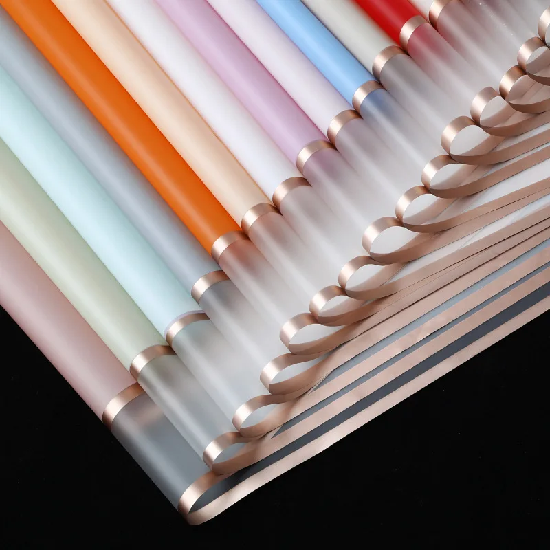 Yohpack Double Golden Edge Space Jelly Film Wrapping Flower Paper Border Waterproof Translucent Mist Bouquet Paper