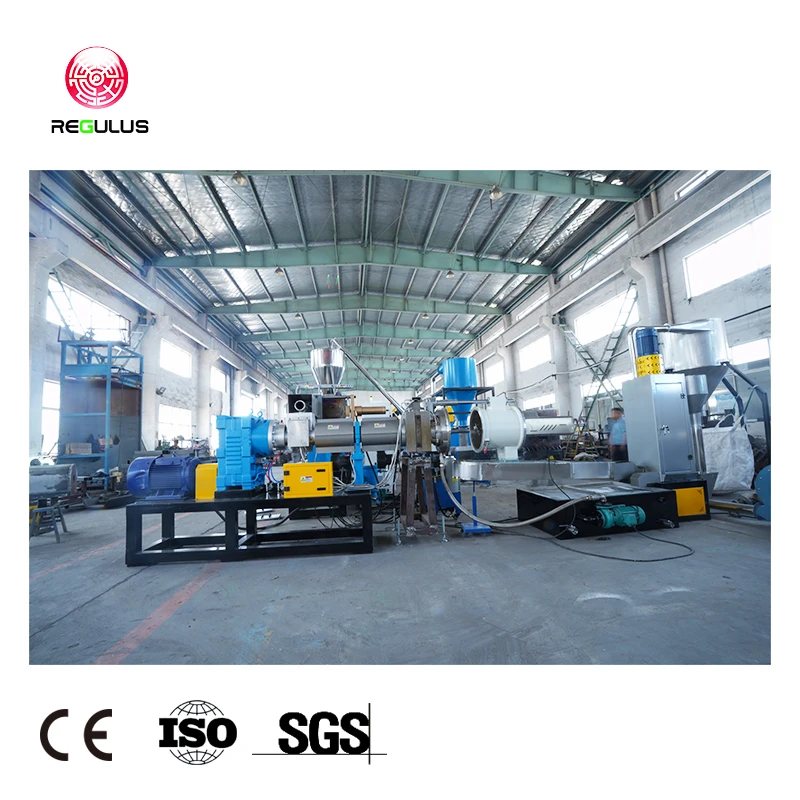 Plastic Recycling Granulating Line PP PE HDPE Rigid Fragments Flakes Pelletizing Line