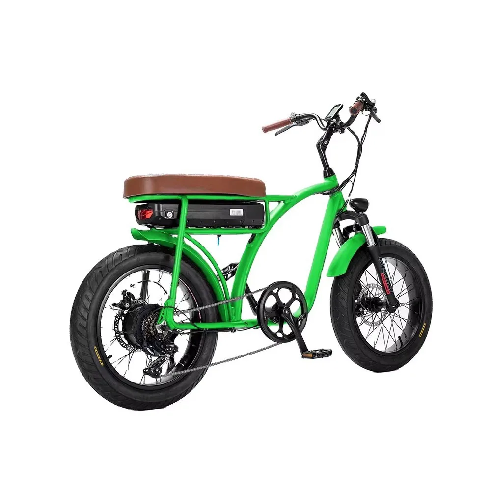 Long Seat Full Suspension Retro Ebike 1000w Fat Tire Electric Bike 20 * 4.0inch Fat Tire Electric Mountain Bike for Adults