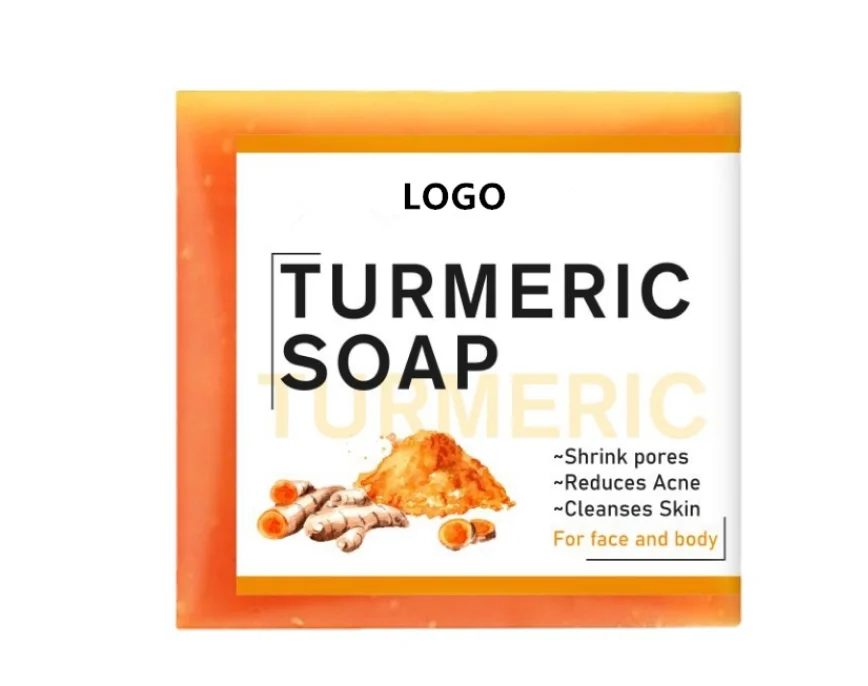 Wholesale Private Label Natural Tumeric Skin Whitening Anti Acne Skin Care Face Body Turmeric Bar Soap