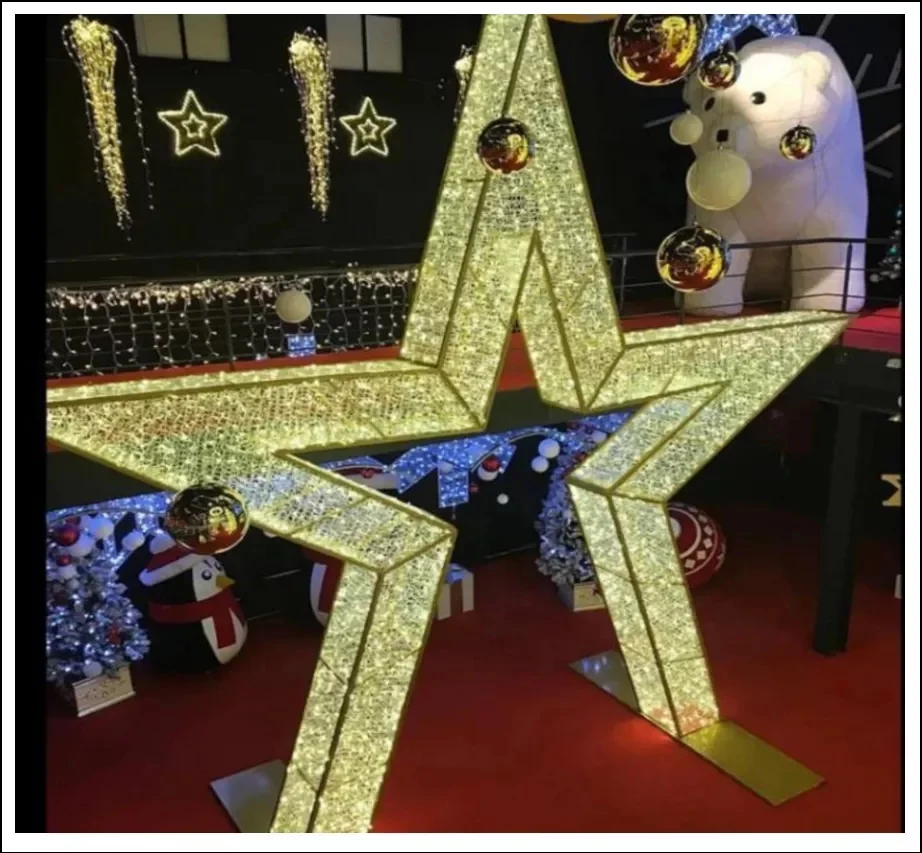 High Quality Christmas Decoration 2d Star Group Lighting Outdoor Led Star Shape Led Motif Lights
