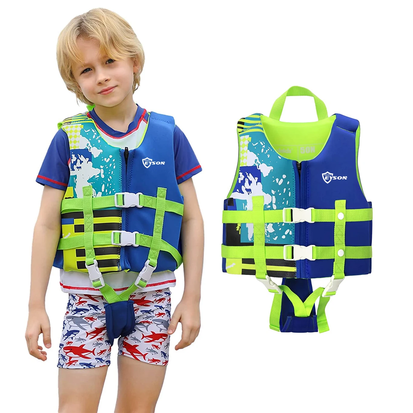 Eyson Wholesale Children Water Sports Life Vests Bathing Suit Kids Puddle Jumpers Jacket