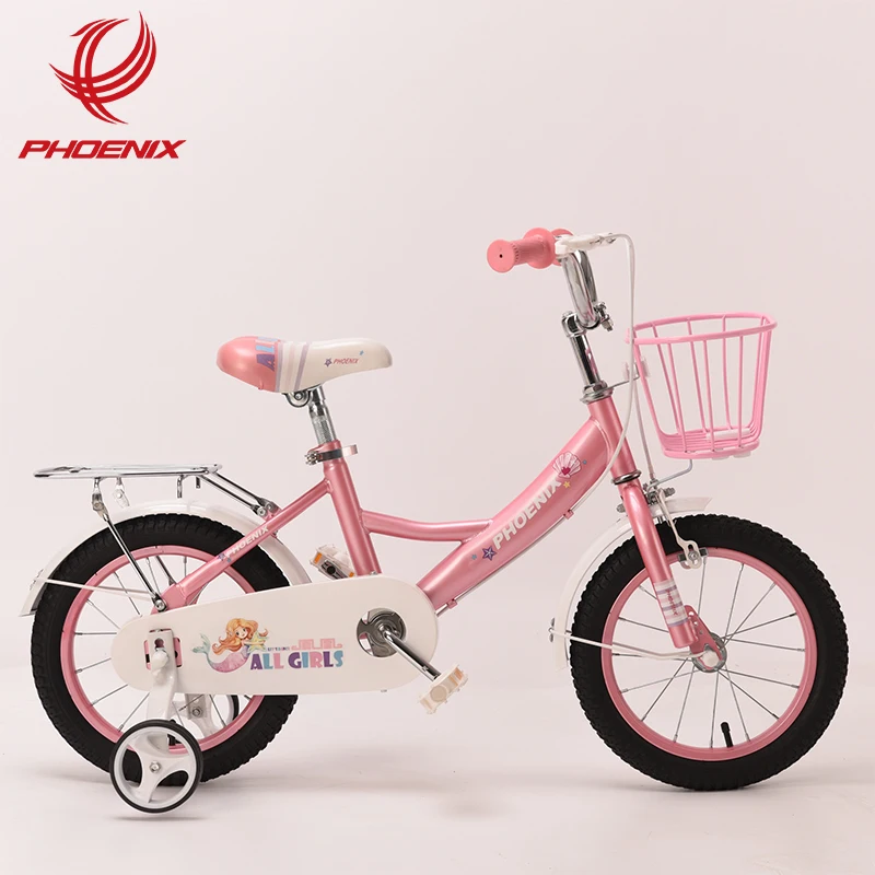 PHOENIX Children Bike 18 Inch Kids Bicycle With Training Wheels And Thickened Saddle Baby Bike
