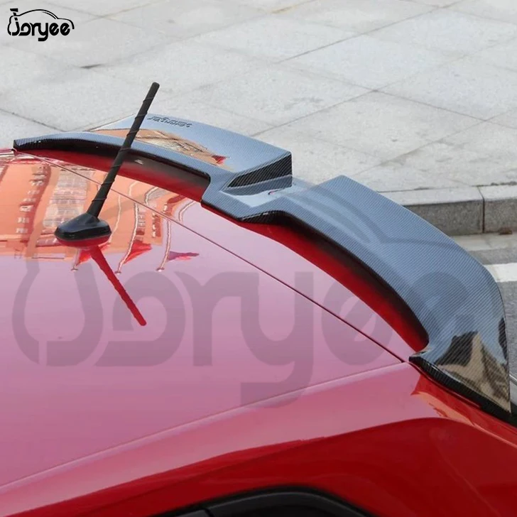 NEW Roof Wing Rear Trunk Spoiler Boot Lip Carbon Fiber ABS Body Kit Car Parts For VW POLO PLUS 2019 - 2023 2024 Tuning Accessory