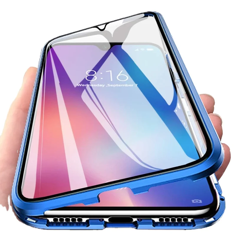 360 Full Cover Magnetic Adsorption Metal Phone Case For Samsung Galaxy A51 A71 Note 10 Glass Magnet Cover
