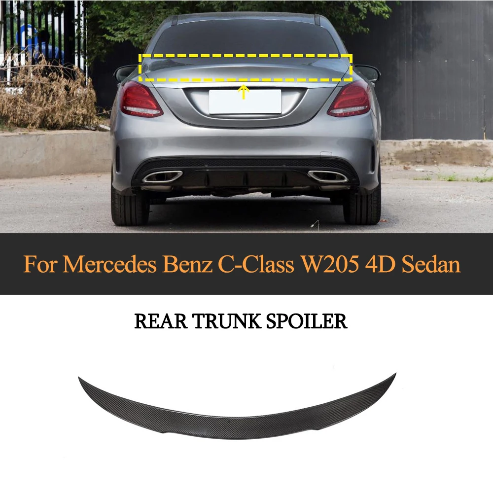 Fashion Body Upgrade Carbon Rear Spoiler For Mercedes-Benz W205 C43 C63 AMG 2015-2020