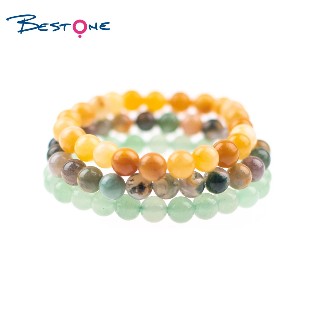 Bestone Fashion Jewelry 8mm Natural Lava Gemstone Magnetic Turquoise Beads Healing Women Amber Stone Bracelet
