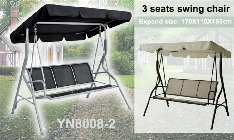 3-seater  swing chair garden swings with canopy and bed function patio swing