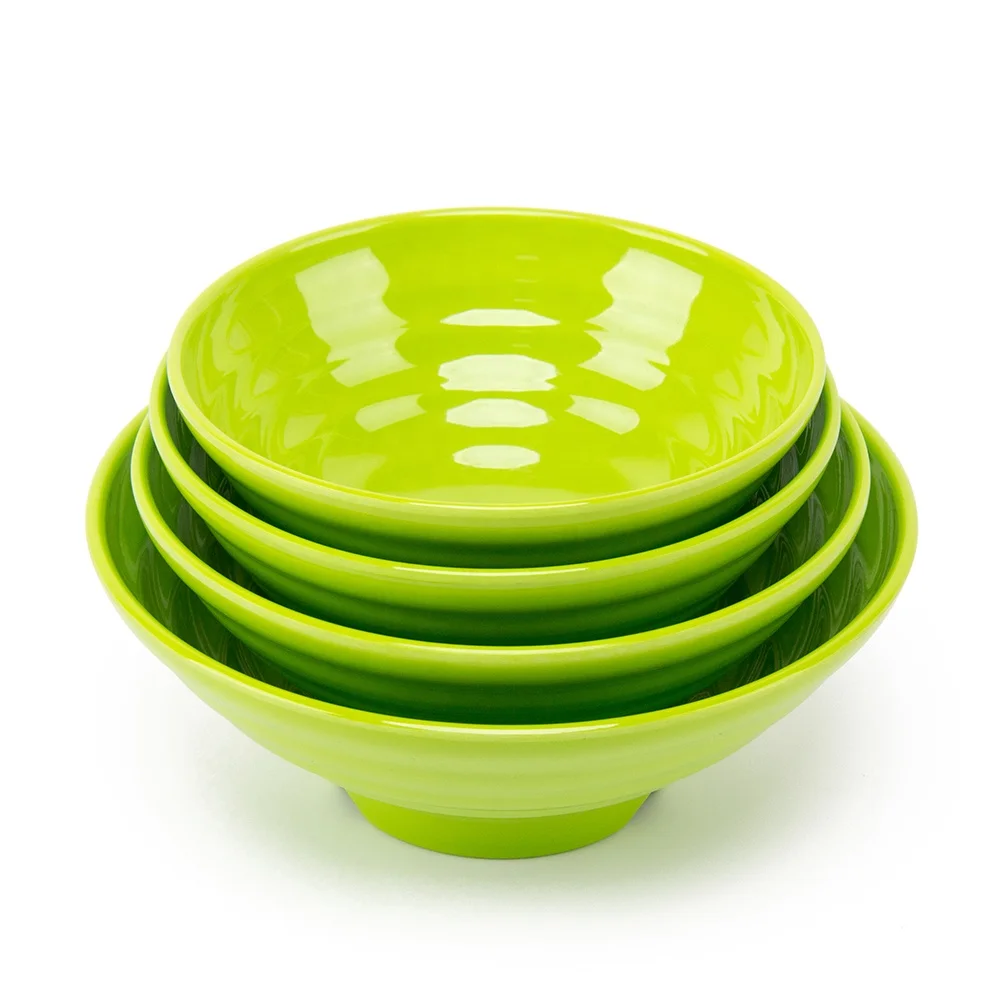 Оптовая продажа, китайская меламиновая зеленая пластиковая миска для лапши на заказ