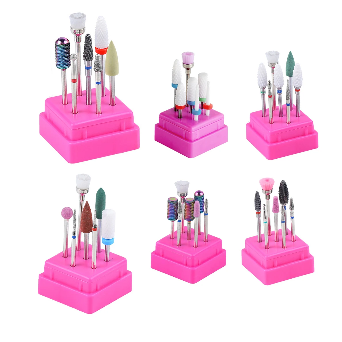 Professional safety cuticle nail drill bits diamond kit carbide nail bit set with box