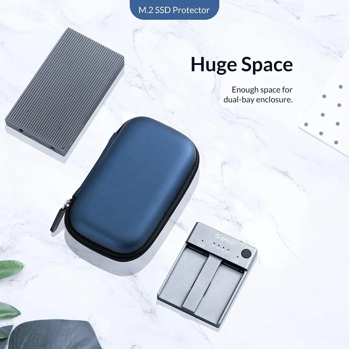 Custom Hard Protective EVA Tool Case for Dual/Single Slot M.2 NVMe/SATA Enclosure M.2 SSD Drive Bag