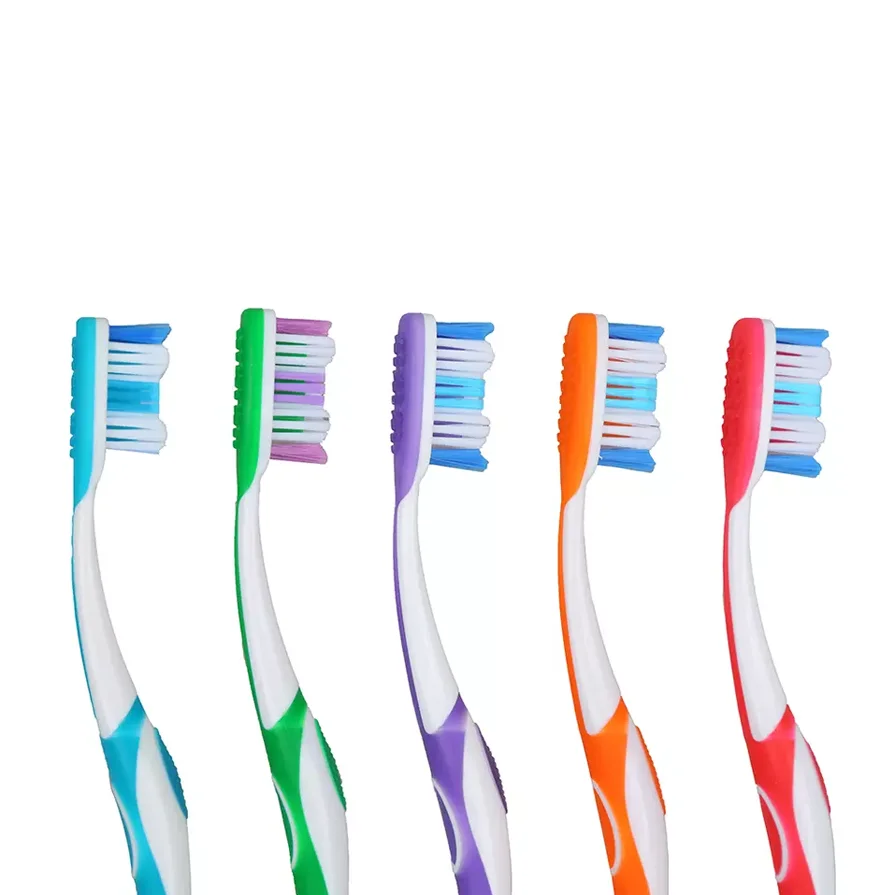 Multi-function Stain Removal Dental Care Adult Whitening Plastic Toothbrush With Gum Massage Tongue Cleaner