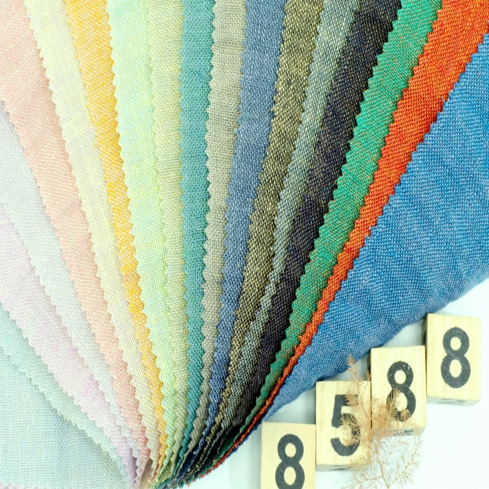 #8588 Sample order pure linen fabric stonewashed linen soft 100%linen fabric