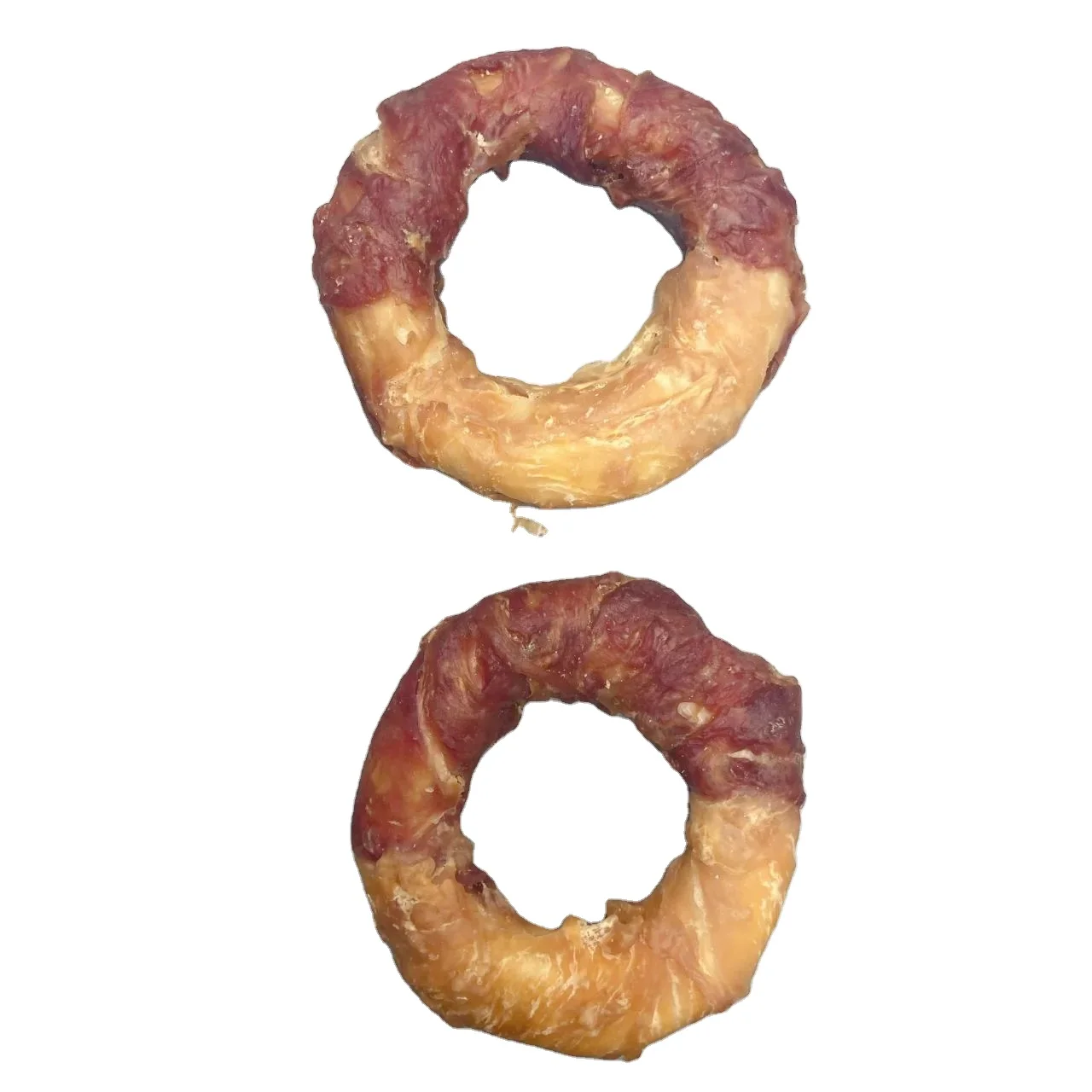 Собака из воловьей кожи Цыпленок утка пончики для маленьких и средних собак молярная палочка большие закуски оптовая продажа