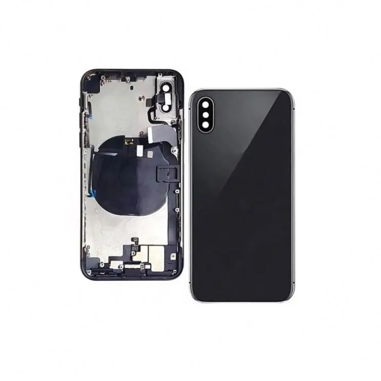 Крышка отсека аккумулятора полная сборка корпуса с мелкими деталями для iphone x сборка корпуса аккумулятора черная