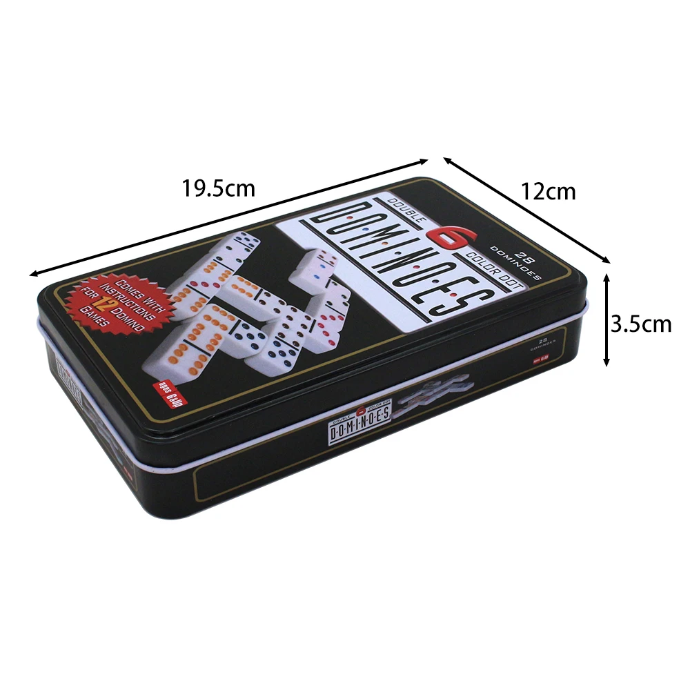 Dominoes - Coloured Dot Dominoes Game Set With plastic box